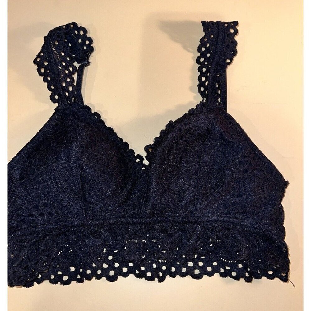 Live Love Dream Aeropostale Bra Women XS Black Lace Bralette Wireless Padded